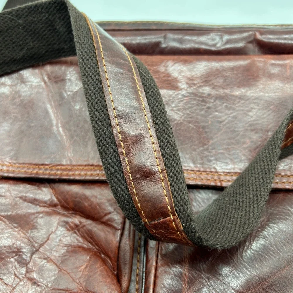 Leather‎ Messenger Bag Brown Business Laptop Shoulder Briefcase Handbag